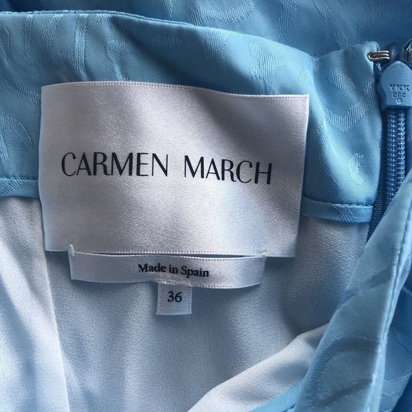 CARMEN MARCH Ruffle Mini Dress Blue - Picture 6 of 6